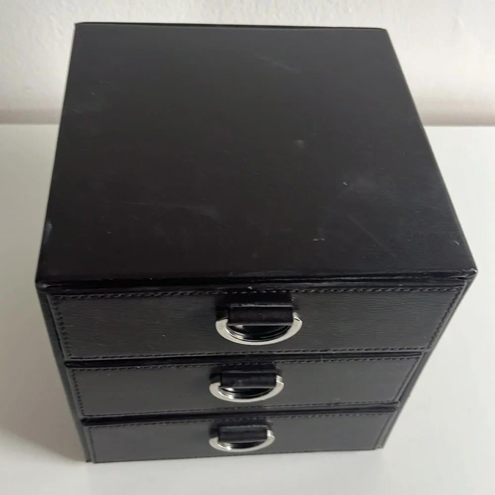 Brown Three Drawer Container Store Jewelry Box